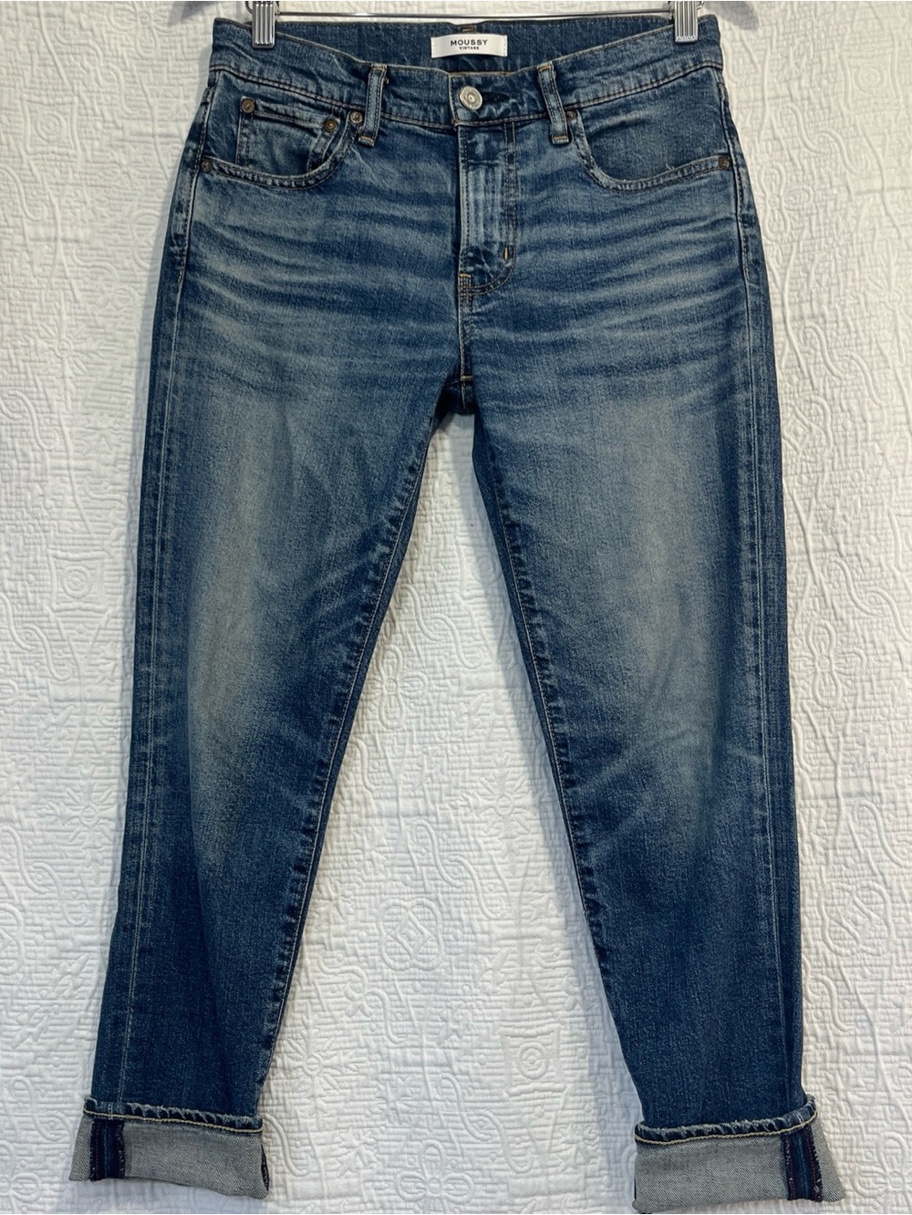 Moussy Vintage Skinny Denim Jeans Women 26 Japan Red Line Selvage Stretch Cotton